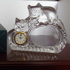 24% Lead Crystal Cat Clock